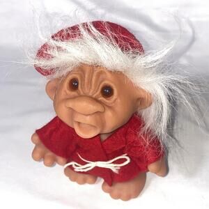 Vintage Rare Thomas Dam Santa Elf Troll Denmark Open Mouth 5" Lingenberry? good